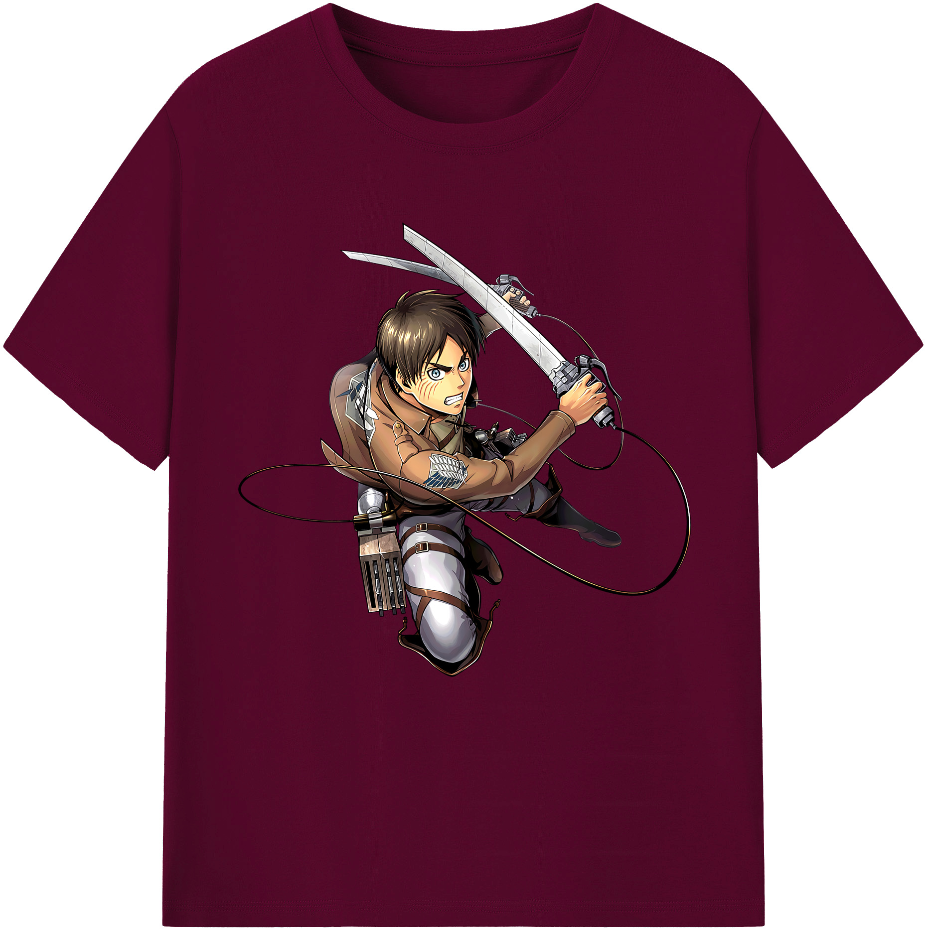 （画像用） 進撃の巨人 エレン･イェーガー Attack on Titan Eren Jäger レディースカジュアルプリントTシャツ（綿100％）